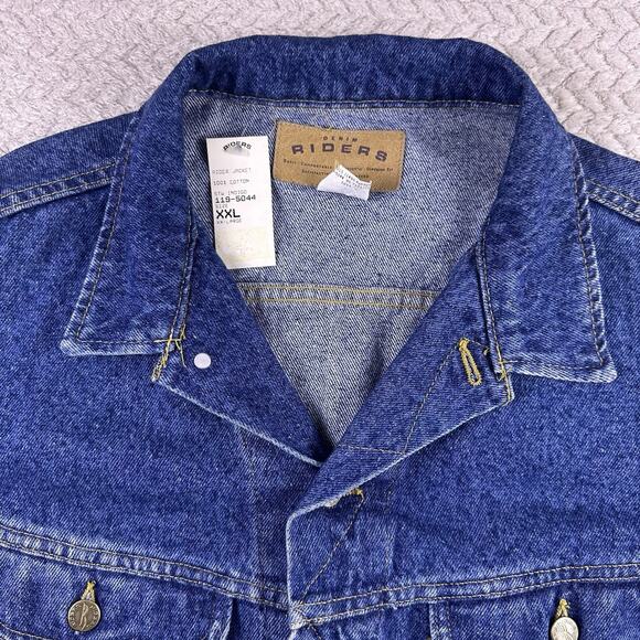 VTG Deadstock Men's Denim Riders Jean Jacket Stone Wash Size XXL Made in USA - Picture 12 of 16